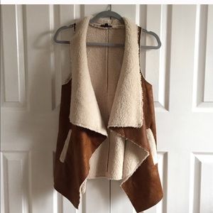 Suede Sherpa Vest
